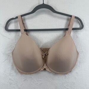 Chantelle Full Coverage Lace‎ Trim Underwire Bra Womens Size 34G/34DDDD Beige